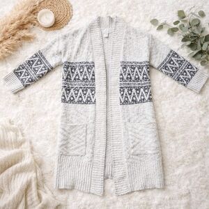 Joie Light Gray Geometric Cardigan